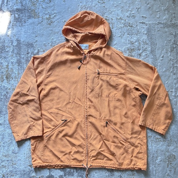 Emanuel Ungaro Orange Lightweight 100% Silk Hooded Jacket - See Measurements - Picture 1 of 5